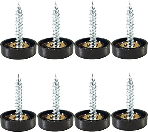 TOP-VIGOR 8Pcs 16mm Mirror Screws, Stainless Steel Brushed Screws Decorative Caps Cover Nails Mirror Nails Black for Mirror Tables Bath Plates Wardrobes Glass Signs