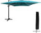 Happy Garden Sombrilla excéntrica MOLOKAI rectangular 3x4m azul con manivela. Sombrilla excéntrica inclinable, plegable y giratoria con funda protectora.