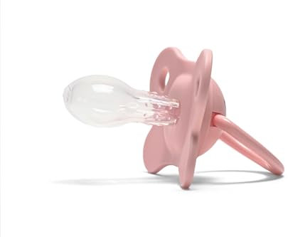 Schnuller mit Noppen zur Zahnungshilfe -Dient zur Beruhigung 0-12 Monate - BPA -freies Silikon - Kiefergerechter Baby Beißring Schnuller -mit Schnullerbox -Nopperz Beissring -1x Rosa Symmetrisch
