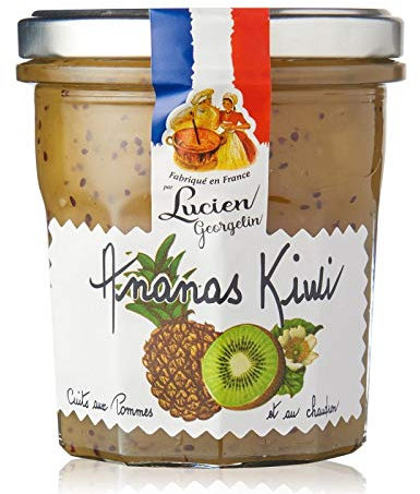 LES RECETTES CUITES AU CHAUDRON - Préparation Ananas Kiwis 320G - Douce saveur exotique aux fruits frais - Lot De 4