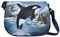 Anna by Anuschka Damen Handbemalte Leder Crossbody Satteltasche, Leaping Orca, Einheitsgröße