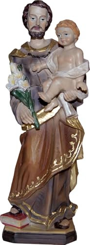 FADEDA Hlg. Josef mit Kind/Höhe:12 cm/handbemalt/detailgetreue Krippen Figuren - Weihnachten Tisch Dekoration Krippe Zubehör