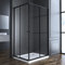 Eckeinstieg Duschkabine Schwarz 90x100cm Schiebetür Duschabtrennung, 100x90cm Glas Duschschiebetür Duschkabine Schiebetüren Duschwand aus 6mm ESG Sicherheitsglas, Dusche Duschtür Höhe: 185cm
