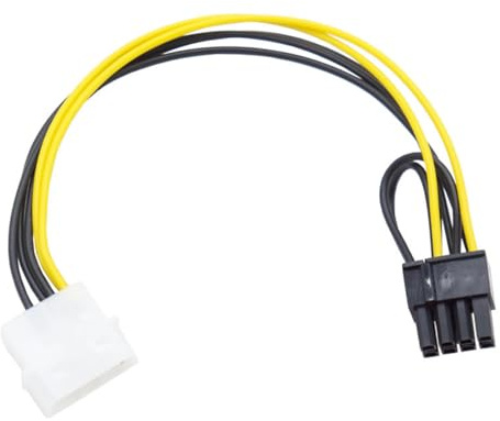 RUITEXUN Câble d'alimentation Molex vers carte graphique, Molex IDE LP4 4 broches mâle vers PCI Express 8 broches (6 + 2) mâle pour alimentation informatique, carte graphique