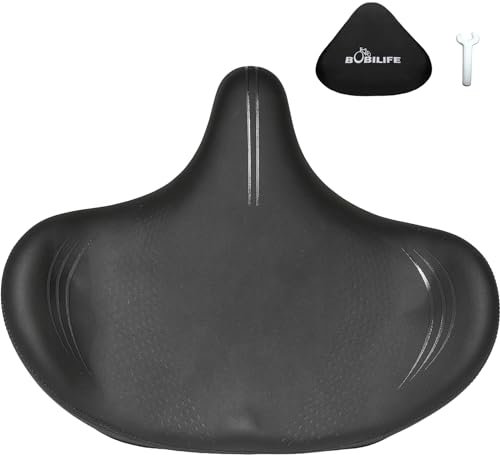Sellino per bicicletta, ricambio per sellino per bicicletta, ampio e confortevole, imbottito, per uomini e donne, compatibile con cyclette, da strada e cyclette (XL)