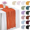 LEREATI 3 Stück Käsetuch Tischläufer Helles Orange 90 x 180cm Chiffon Tischläufer Musselin Tischdecke Modern Abwaschbar Boho Tischläufer für Geburtstag, Hochzeit, Frühling, Küche Tischdeko