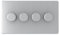 Brushed Screwless 250W 1 Gang 2 Way Dimmer Switch - Brushed Stainless Steel (4 Gang 2 Way Dimmer Switch)