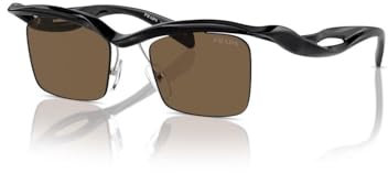 Prada 194681001 Nylon Square Shape Sonnenbrille für Herren, 47 mm Größe, Schwarz, Schwarz/schiere Freude, 47 mm