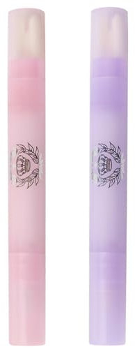 QEDBOJE 2er-Pack Nagellackentfernerstift mit Baumwollspitze, Maniküre-Manikürestift, Nagellack-Korrekturstift (Lila + Rosa)