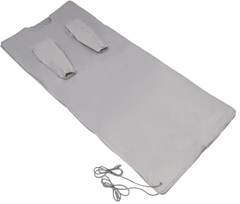 TaNeHaKi Portable Sauna Blanket, Heating Blanket with Sleeves and Remote Control for Relaxation Detoxification,Steam Blanket to Thin Body Home Beauty (Silver)