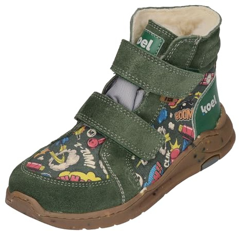 KOEL Barefoot gefütterte Kinder Sneakers SILAS TEX PRINT green