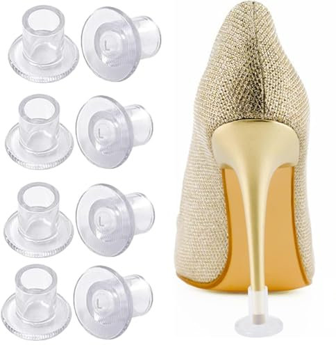 6 Pairs Heel Protectors for Stiletto Shoes, High Heel Protectors for Grass, Heel Stoppers for Grass, Stiletto Heel Protectors for Grass for Outdoor Wedding Event (S,M,L) (Transparent, L M S)