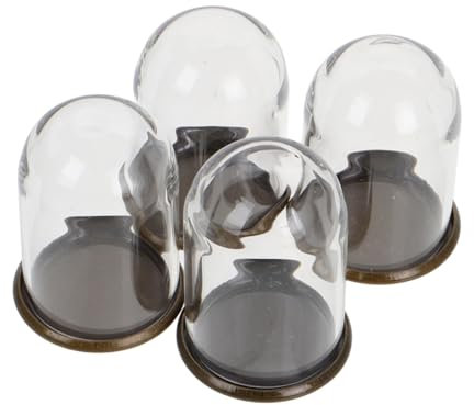 BESTonZON 4pièces Cloche Verre Transparent avec Base pour Vitrine Miniature Idéale pour Présenter Fleurs Séchées Et Décorations De Maison De Poupée