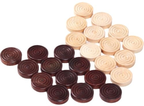 24 Stück/Set Drafts Pieces, Checkers Backgammon Holz Checker & Brettspiele Schach Langlebig Für Kinderspiel Lernen Camping