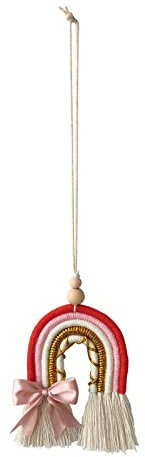 Zgehnao Gewebtes Baumwollseil, Kinderzimmer-Dekoration, handgefertigt, Regenbogen-Wandbehang Ornament