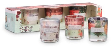 Heart & Home Mini Candle Gift Set - Trio of Scented Vegan Friendly Soy Blend Candles - Perfect for Gifting and Home Fragrance