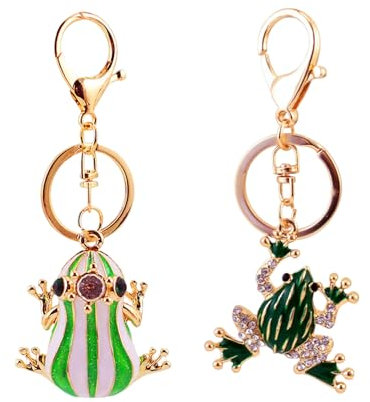 Porte-Clés Grenouille 2 Pièces, Porte-Clés Créatifs Et Mignons, Porte-Clés Animaux De Dessin Animé, Porte-Clés Cloutés en Strass, Porte-Clés Cadeaux