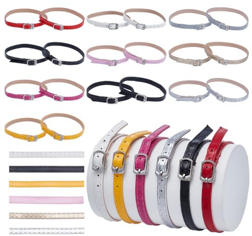 WADORN 10 juegos de 10 estilos de correas desmontables de piel sintética para zapatos, cordones de zapatos de tacón alto para mujer, correas de tobillo ajustables, multicolor, banda de cinturón para