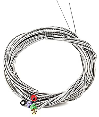 Hburirrty Set of 5 Pcs Stainless Steel Strings with Color Ball Ends for 5 String Electric Bass Guitar Replacement Parts