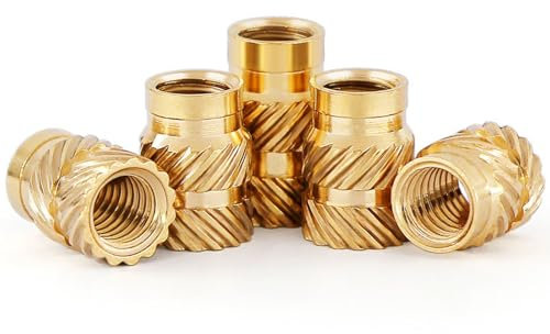 Gewindeeinsatz,100 Stück M1.2 * 3 * 2mm C3640 Messing-Heizeinsatz,Einpressmutter Standard Innengewinde Hardware Muttern Durch Einschmelzen für 3D Druck Zubehör Kunststoffteiledurch Wärme Ultraschall