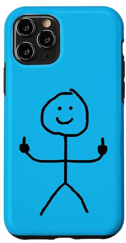 Funny Man Stick Middle Finger Funny Case for iPhone 11 Pro