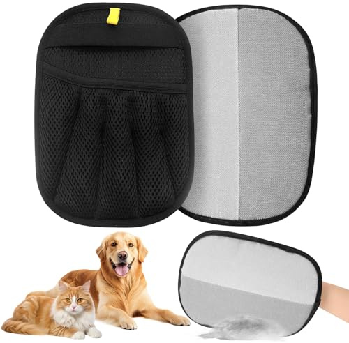 Fantspati Static Guanto Peli Gatto, 2 Pezzi Guanto Rimozione Peli Gatto Bifacciali, Spazzola per Gatti, Guantos Peli Cane, Guanti Cura Pelo Riutilizzabili, Guanto Togli Peli Animali Vestiti Divani