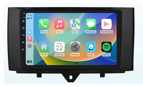 YIANKWY Android 13 Autoradio Radio 9 Zoll Navigationssystem Für Smart Fortwo 451 2010-2015 DAB+Digitalradio Car Stereo Video Receiver GPS-Navigation Bluetooth Hotspot WiFi 4G Analog TV SWC