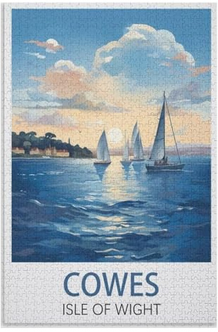 puzzles for adults, family puzzle game birthday gifts, Cowes Isle of Wight，Adults 1000 Piece Jigsaw Puzzle- Christmas，52x38，paper puzzle ，AA-794