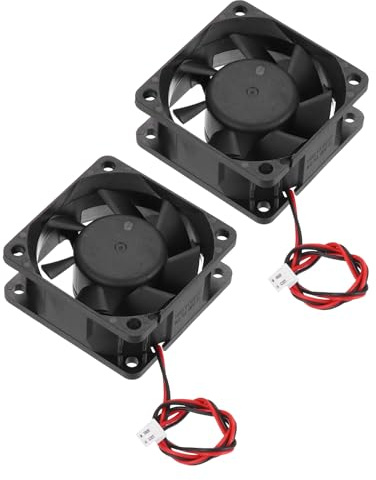 sourcing map Lot de 2 ventilateurs de refroidissement sans balais CC 24 V CC 0,21 A 60 x 60 x 25 mm 2 broches 2 fils haute vitesse silencieux pour imprimante 3D boîtier d'ordinateur équipement vidéo