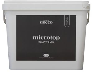 decco MicroTop Prêt à l'emploi, grain moyen (20 kg). Couvre 30 m². Microciment prêt à l'emploi à grain moyen – Pour la des sols et des murs. Ciment coloré