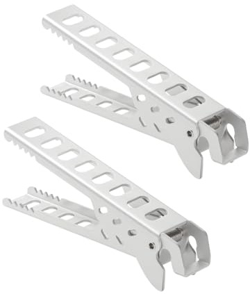 Pot Gripper, 2 Pack Serrated Camping Pot Clamp, Outdoor Picnic Anti-Scalding Pots Clamp, Portable Cutlery Accessories BBQ Tongs, Take Plate Clamps, Food Clips for Moving Hot Plate Or Bowls Out from