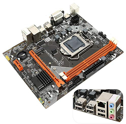 LICAEVEY Placa Base de Computadora para 2da 3ra Generación I3 I5 I7 LGA 1155 CPU DDR3 16GB RAM, Placa Base de Escritorio H61 M.2 con Soporte de Disco Duro NVME SATA de Modo Dual M.2