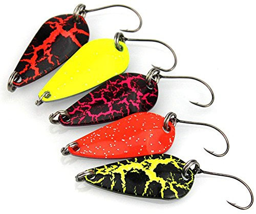LiGG Cuillère de Pêche à la Truite 3cm/2,7g Cuillères à Truite Colorée Cuillers de Pêche Leurres à Truite Lure de Peche pour Truite Sandre Brochet