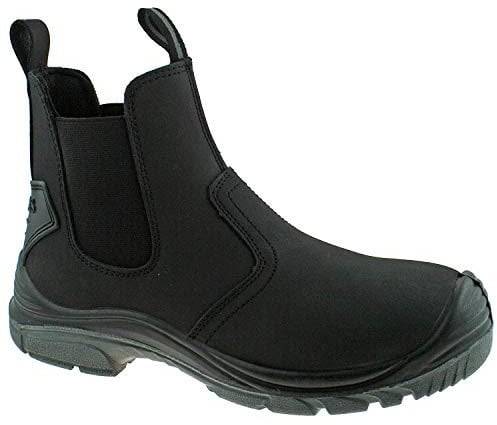 Grafters Mens Black Lightweight Safety Chelsea Dealer Work Boots M371A KD-UK 8 (EU 42)