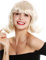 WIG ME UP - 90793-ZA83 Perücke Damen Halloween Karneval kurz Longbob Bob blond geschwungene Spitzen Pony