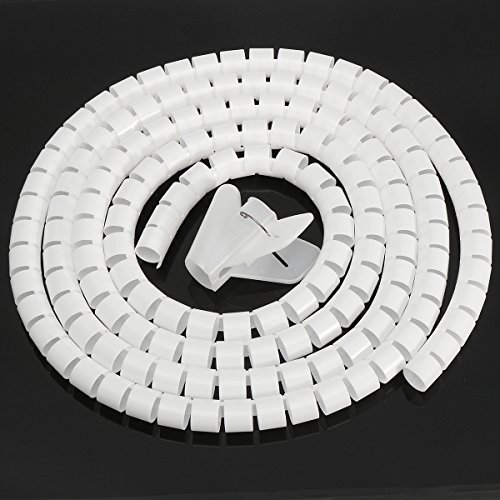 YOUTTOO - Avvolgicavo a spirale, 3 m x 25 mm, per organizzare i cavi del PC e della TV, beige