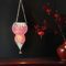 Orientalisches Mosaik Windlicht Hängewindlicht Glas Ajmia Rot 20 cm groß | Orientalische Glas Teelichthalter mit Henkel orientalisch | Marokkanische Windlichter hängend als Hängewindlichter