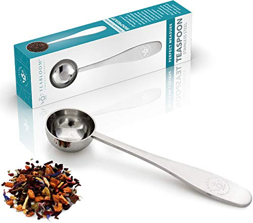 Teabloom Perfect Measure Loose Leaf Tea Spoon - Brushed Stainless Steel Tea Spoon