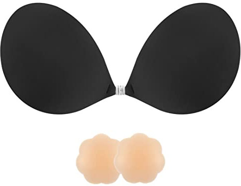 SHINYMOD Reggiseno Senza Spalline, Reggiseno Senza Schienale Invisibile al Seno Rialza Reggiseno Imbottito Spinta Seno Copricapezzolo Autoadesivo Largo Reggiseno Riutilizzabile per Costume da Bagno