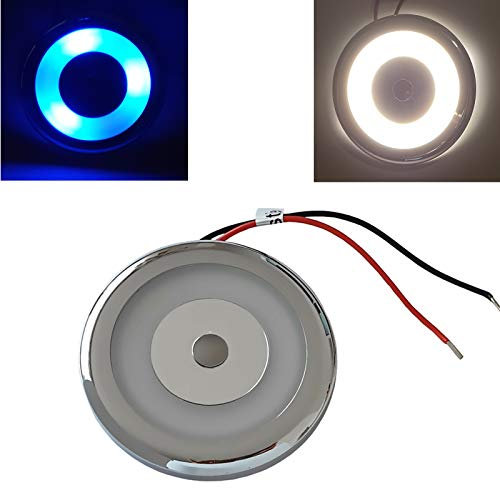 MARVIX Plafoniera a LED da 12 V 24 V, faretto a cupola da 70 mm, con interruttore touch integrato, luce bianca calda da 3200 K, super luminosa, per camper, roulotte e barca