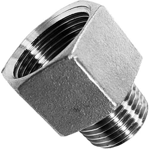 MegaHaustechnik Muffen Nippel aus V4A Edelstahl Innengewinde IG 2 x 1 1/2 Zoll Außengewinde AG reduziert Gewinde Fitting Trinkwasser Reduzierung Verbinder Verschraubung Kupplung Rohr Adapter