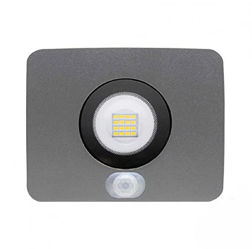 Projecteur LED 10 W Ultraslim d'extérieur IP65 avec capteur crépusculaire et mouvement orientable aluminium 4000 K 7 h