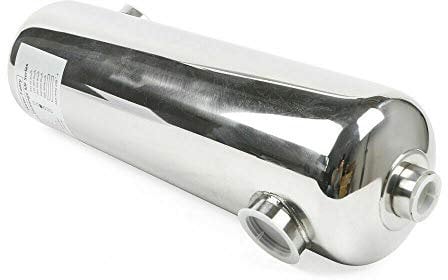 DIFU 60 kW Edelstahl Schwimmbadheizer 485 x 134 mm Heat Exchanger ThermostatWärmetauscher Pool Schwimmbadwärmetauscher Poolwärmetauscher Solar Heizung