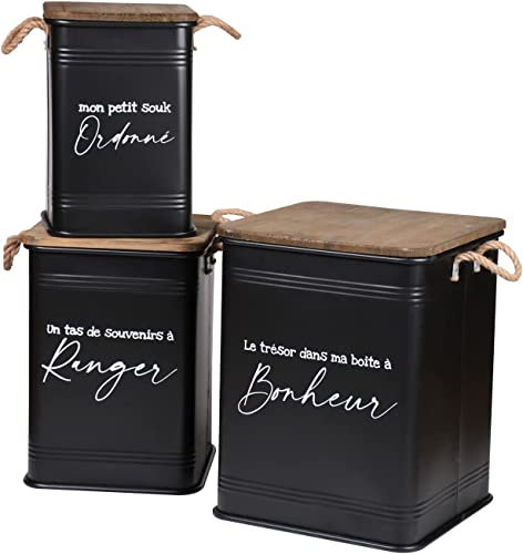 Urban living LOFT & METAL METAL BOX X3 S:28X28X41CM M:34X34X47CM L:41X41X51CM