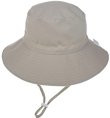 Malaxlx Unisex Baby Sonnenhut Beige Fischerhut Kleinkind Sommerhut Breiter Krempe Strandhut für 6-24 Monate Mädchen Jungen