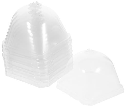 Cabilock 10 Stücke Anzuchtglocke Pflanzglocke Pflanzenglocke Pflanzen Frostschutzhaube Gewächshaus Haube Kunststoff Garten Cloche Dome 10.5x10.5x8.2CM