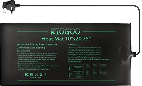 RIOGOO Seedling Heat Mat, Waterproof Greenhouse Heating Pad 10 x 20.75 Germination Heated Propagator Warming Mat for Terrarium Reptile Amphibian
