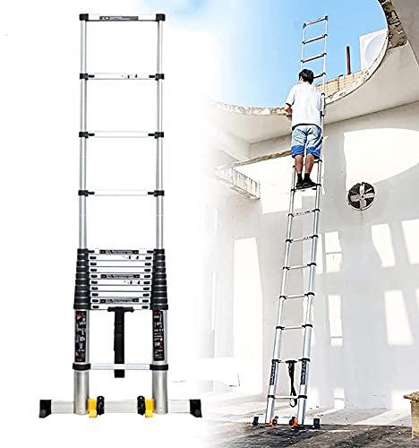 Teleskopleiter Hohes Aluminium Teleskopleiter 7m / 8m, Schwere Ausziehleiter für Dock/Boot/Dachzelt, Klappbare Längste Ausziehleiter (Size : 8M/26FT)
