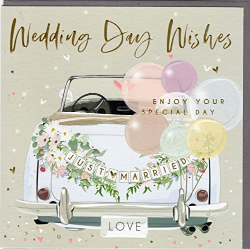 Belly Button Designs Glückwunschkarte zur Hochzeit mit Prägung und Goldfolie, ideal auch für Geldgeschenk oder Gutschein. BE363