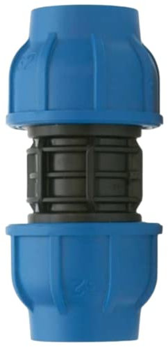 acquaverde Manicotto a Compressione Raccordo PN16 Connettore ad Alta Pressione per Tubi e Sistemi Irrigazione, Nero - Orto Facile (1, 20 x 20 mm)